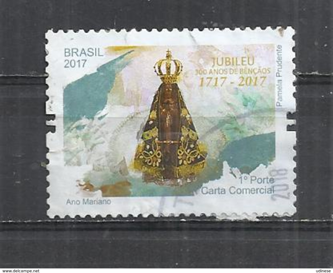 BRAZIL 2017 - 300 YEARS OF LADY OF APARECIDA - POSTALLY USED OBLITERE GESTEMPELT USADO - Gebraucht