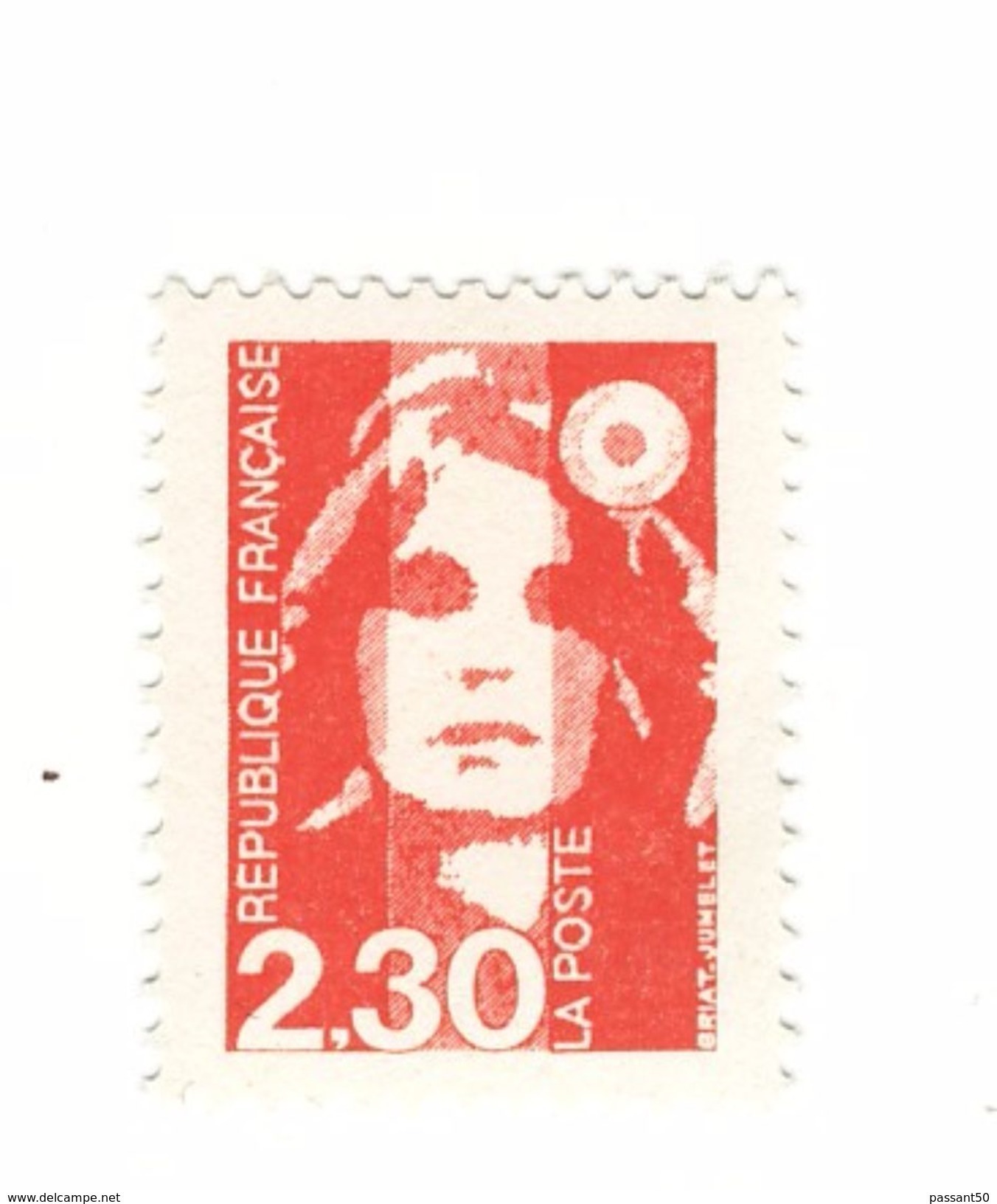 Briat 2fr30 Rouge YT 2614f : Faux De Marseille , Dentelé 13 Sans Phosphore . Rare , Voir Scan . Cote Maury : 40 € - Ungebraucht