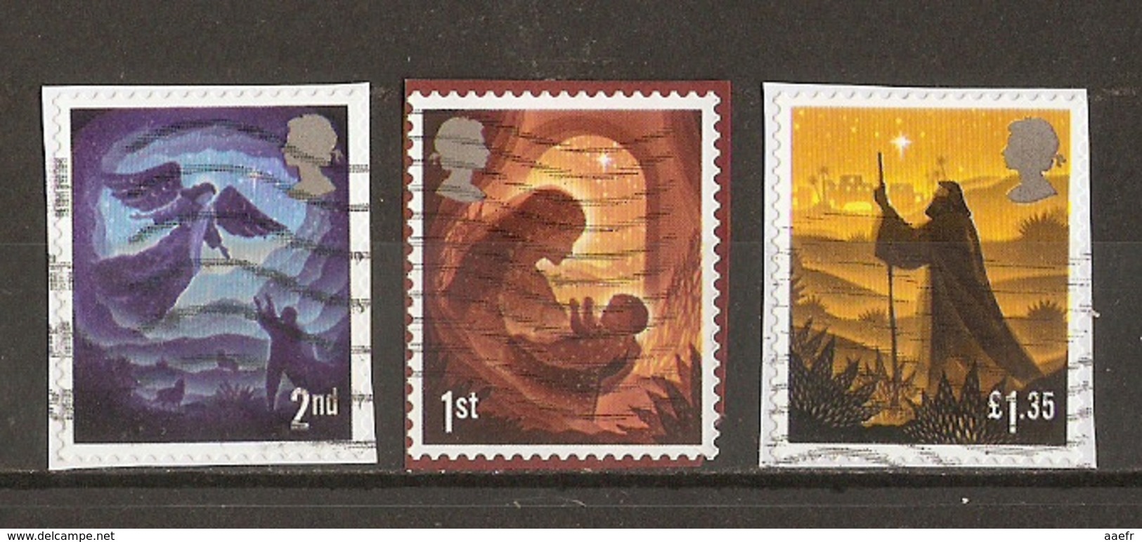 Grande-Bretagne 2019 - Christmas / Noël - Petit Lot De 3 Timbres° Sur Fragments - Usati