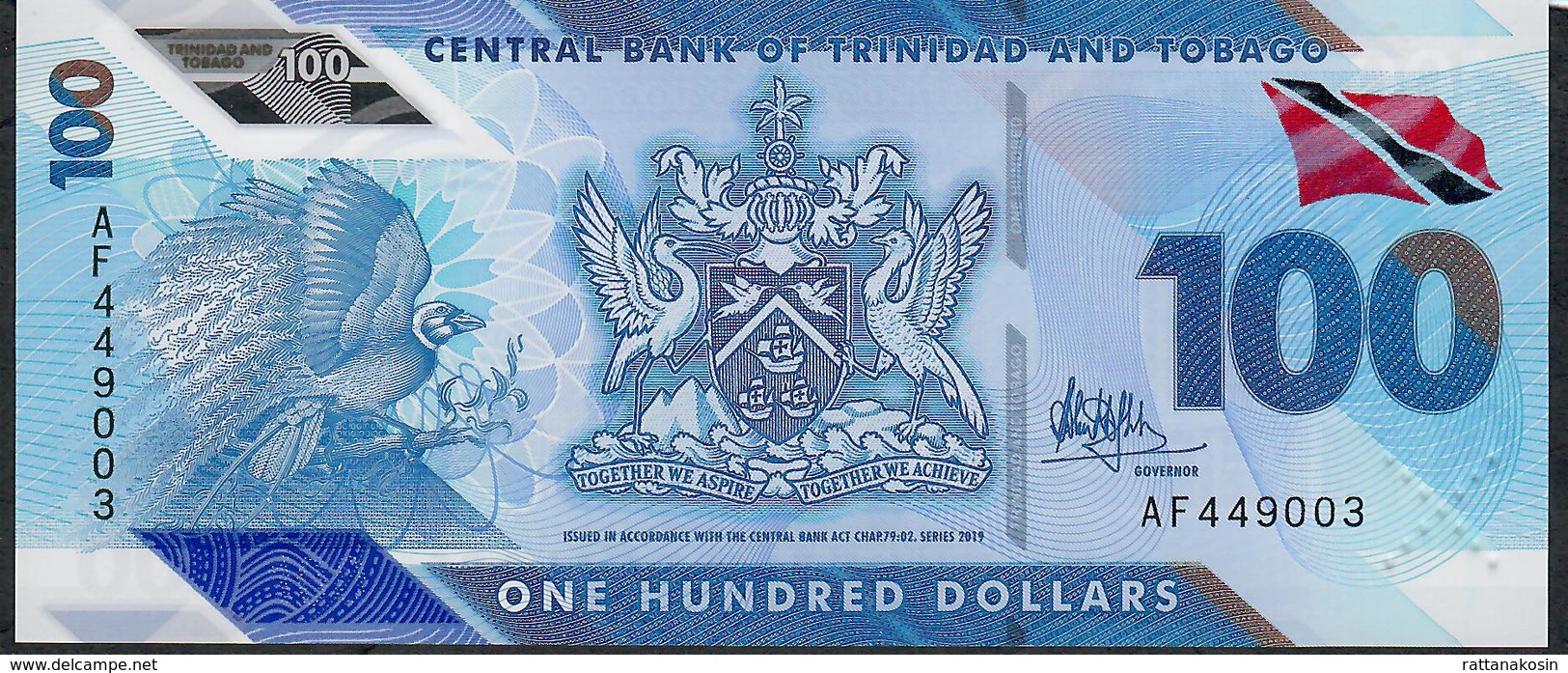 TRINIDAD AND TOBAGO NLP 100 DOLLARS 2019 #AF  POLYMER SUBSTRATE ( Issued December 2019 ) UNC. - Trinidad & Tobago