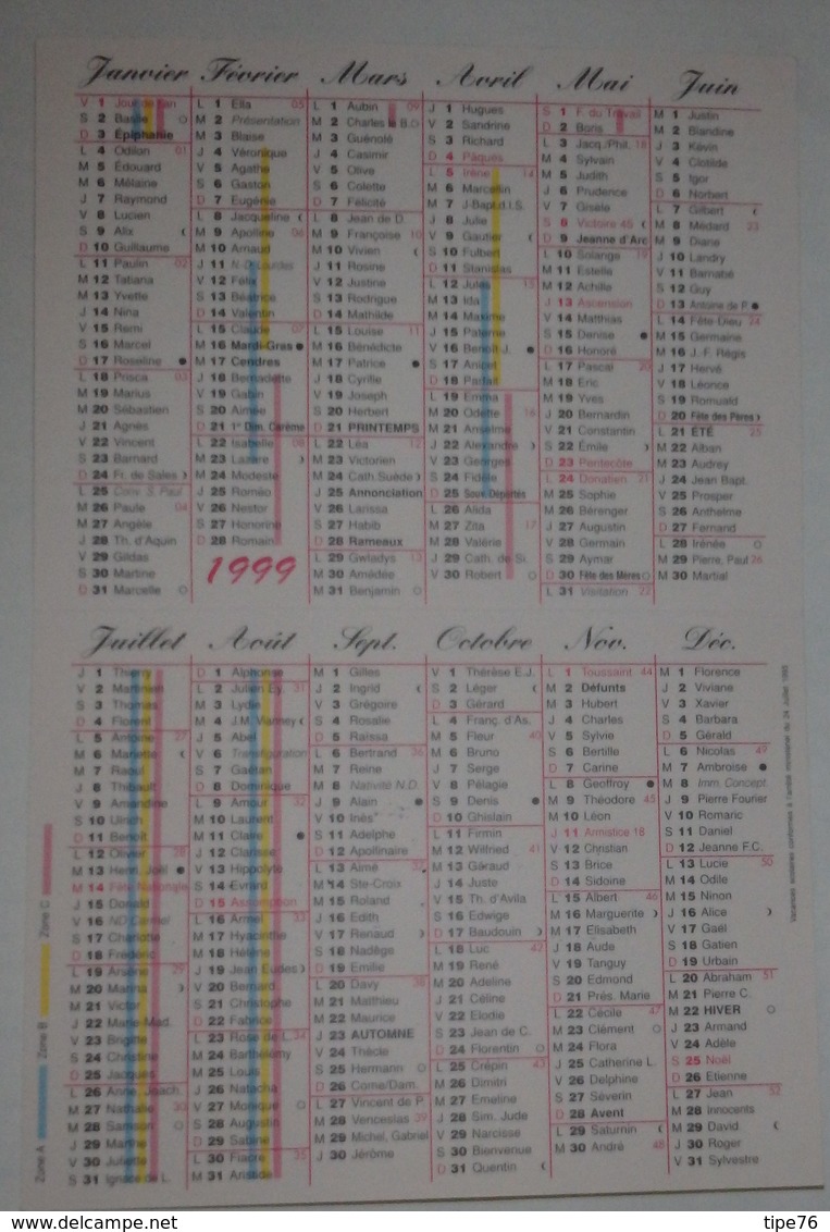 Petit Calendrier Poche 1999  Tableau Huile De Repussard Poteries Toscanes Jardin Arrosoir - La Ferté Bernard - Small : 1991-00