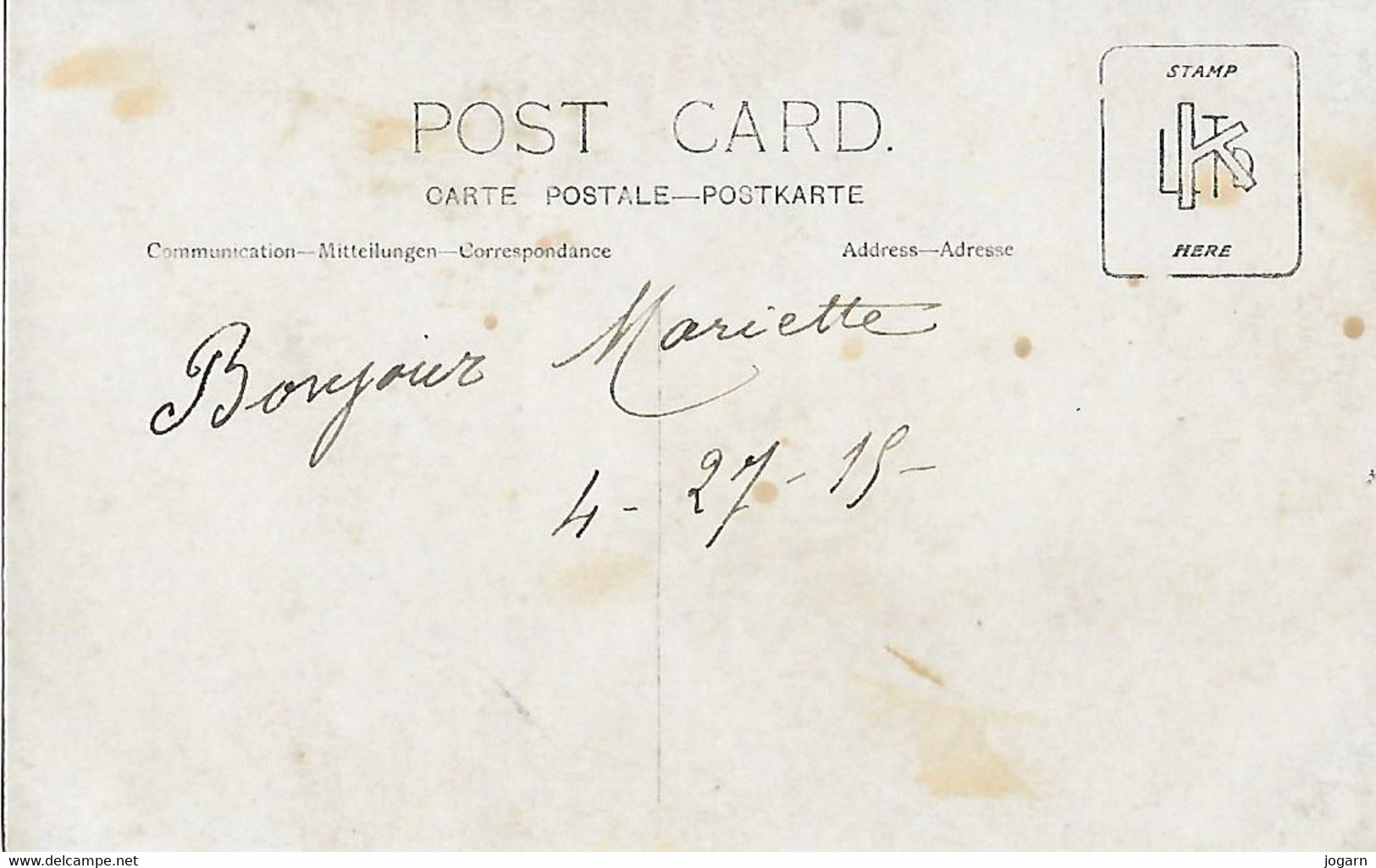 Carte Postale Avec Cachet Garde Des Voies De Communication 6ème Corps D' Armée   GJ - Cachets Généralité