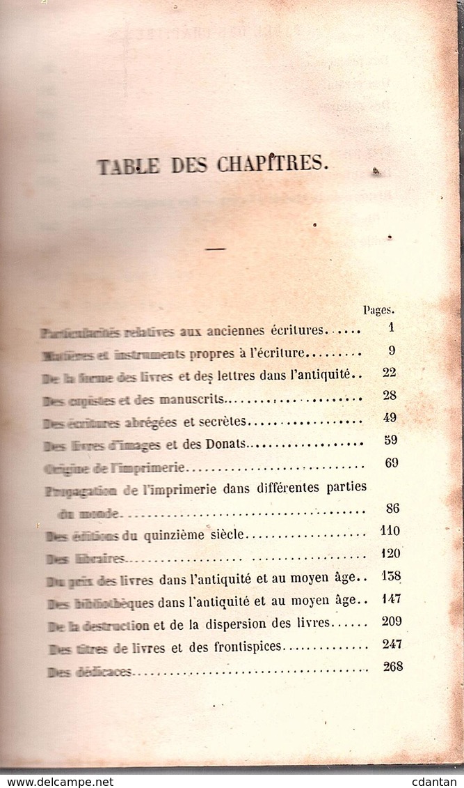 "  CURIOSITÉS BIBLIOGRAPHIQUES  " Par L. LALANNE ( Histoire Du Livre ) Cf Scan. De La Tête Des Chapitres - 1801-1900