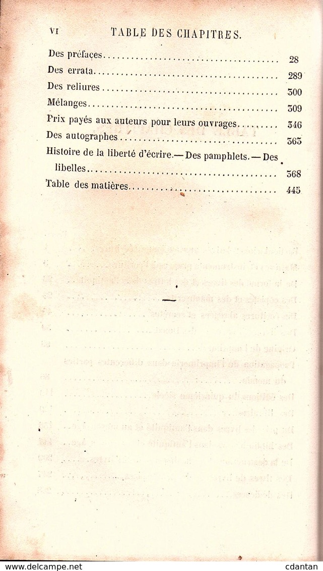 "  CURIOSITÉS BIBLIOGRAPHIQUES  " Par L. LALANNE ( Histoire Du Livre ) Cf Scan. De La Tête Des Chapitres - 1801-1900