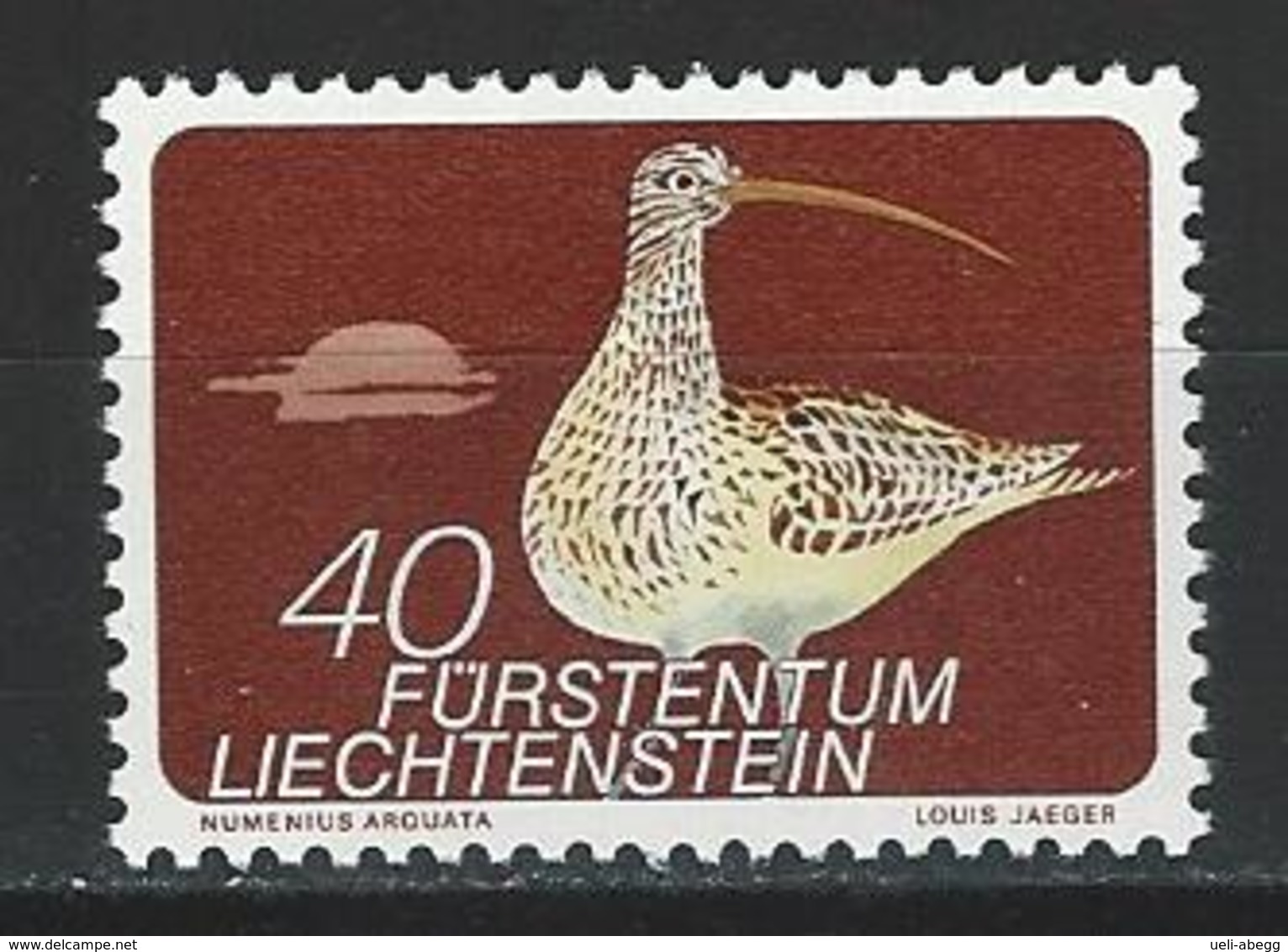 Liechtenstein Mi 592 ** MNH Numenius Arquata - Rebhühner & Wachteln