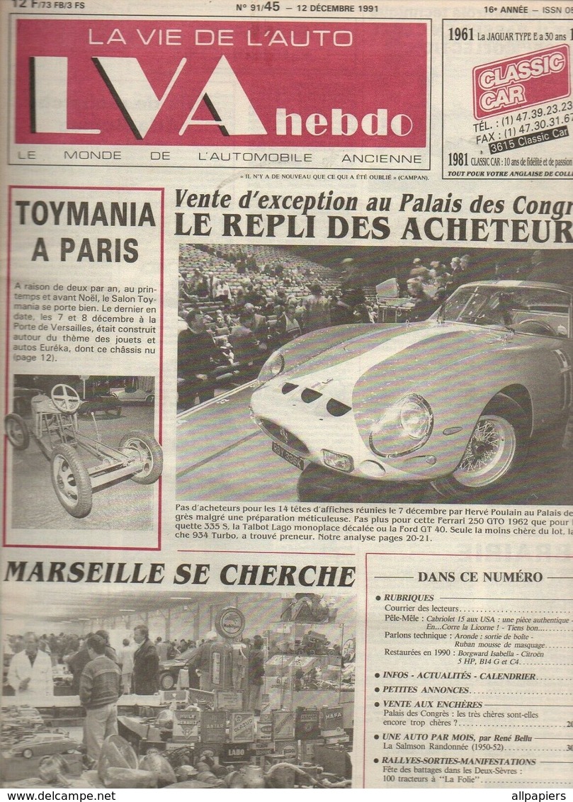 La Vie De L'auto LVA Hebdo N°91/45 La Salmson Randonnée - Aronde Sortie De Boite - Auto/Motor