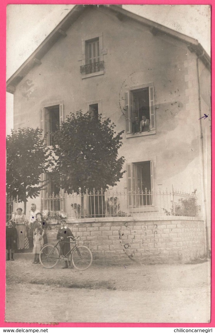 WW1 - Cp Photo - Dijon - Famille Devant Maison - Villa - Bicyclette - Animée - 1914 - Dijon