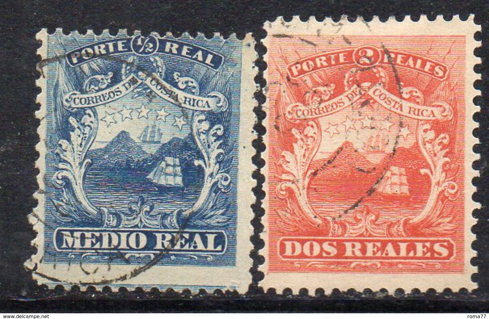 APR1123 - COSTARICA 1862 , Yvert N. 1+2 Usati (2380A) - Costa Rica