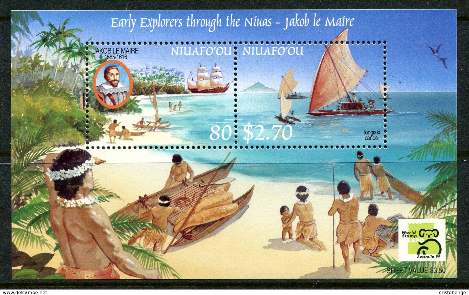 Niuafo'Ou - Tonga 1999 Early Explorers MS MNH (SG MS288) - Tonga (1970-...)