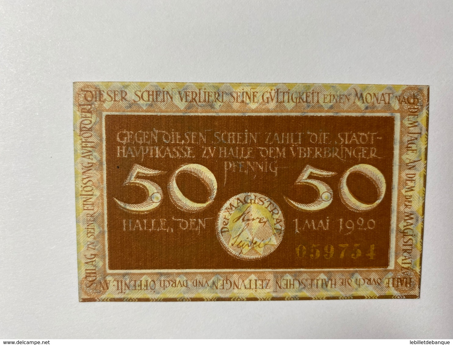 Allemagne Notgeld Halle 50 Pfennig - Collections