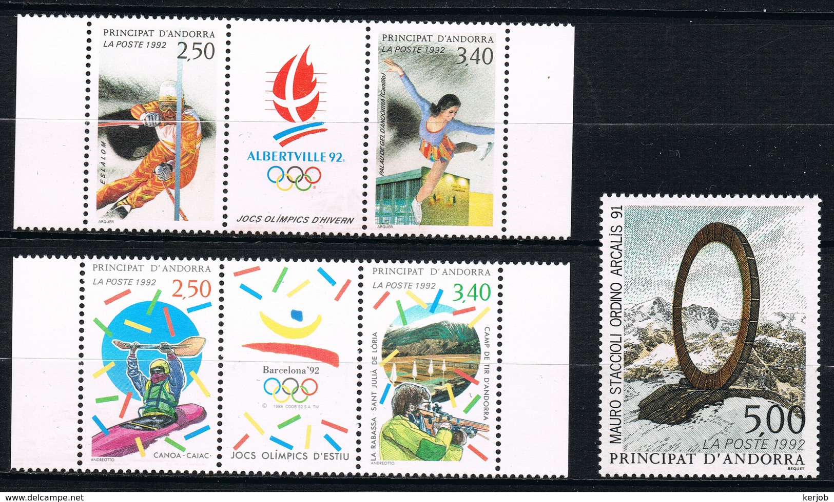ANDORRE FRANCE Lot 1992 N°triptyque 414A 419A 423 - Usati