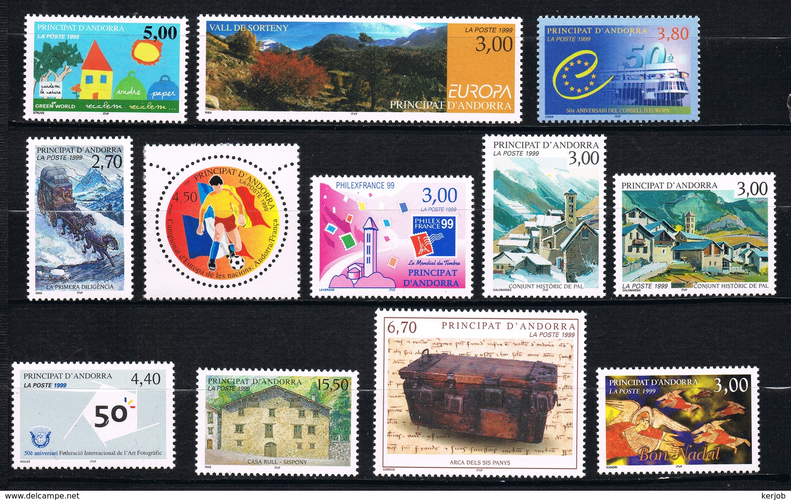 ANDORRE FRANCE Lot 1999 N° 513 514 515 516 517 518 519 520 521 522 523 524 - Oblitérés