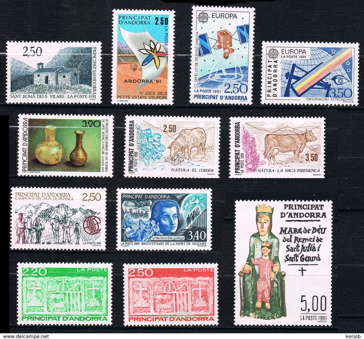 ANDORRE FRANCE Lot 1991 N°400 401 EUROPA CEPT 402 403 405 406 407 408  410 411 412 - Gebraucht