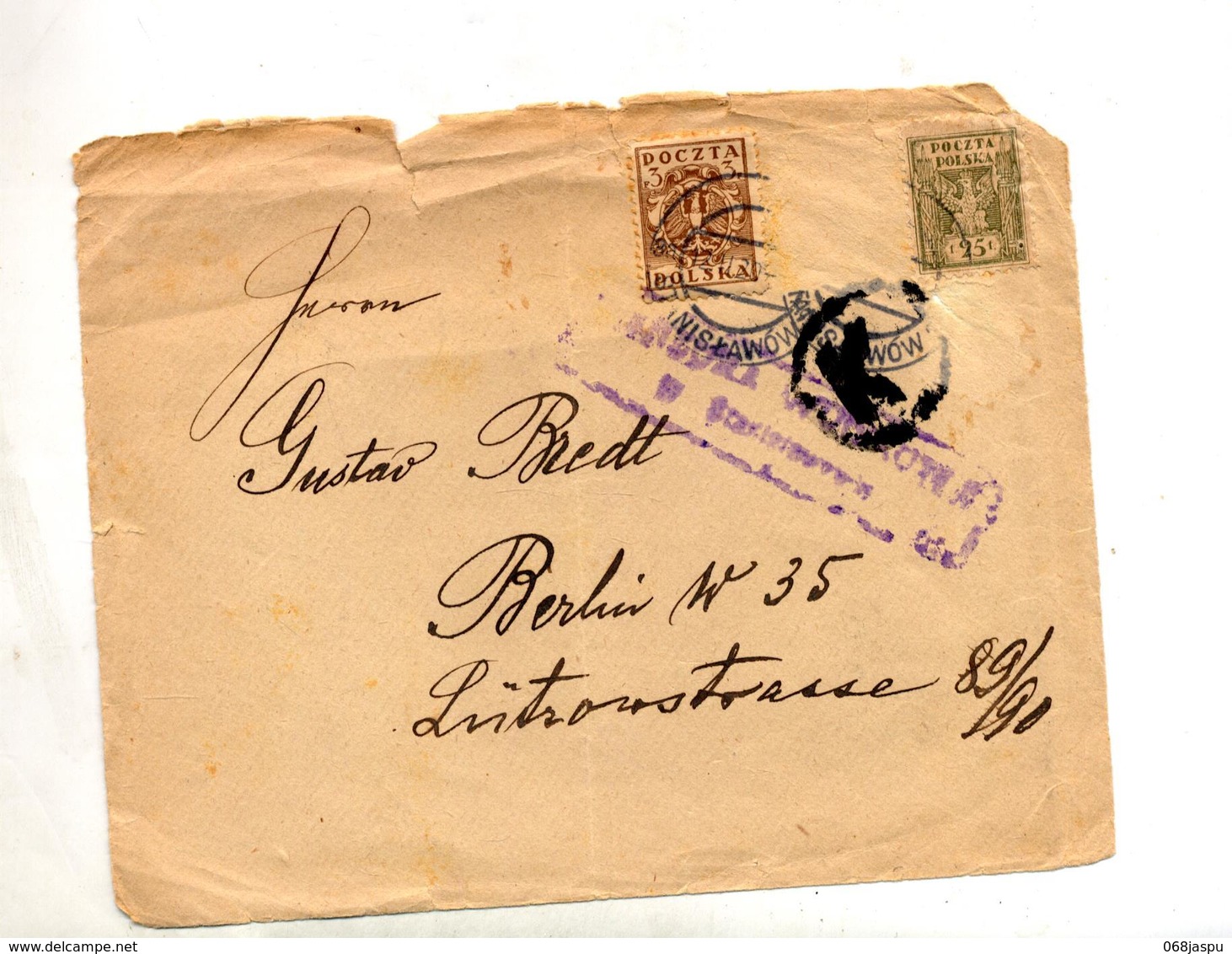 Devant Lettre Cachet ? Lettre K  + Violet Sur Aigle Timbre Oté - Maschinenstempel (EMA)