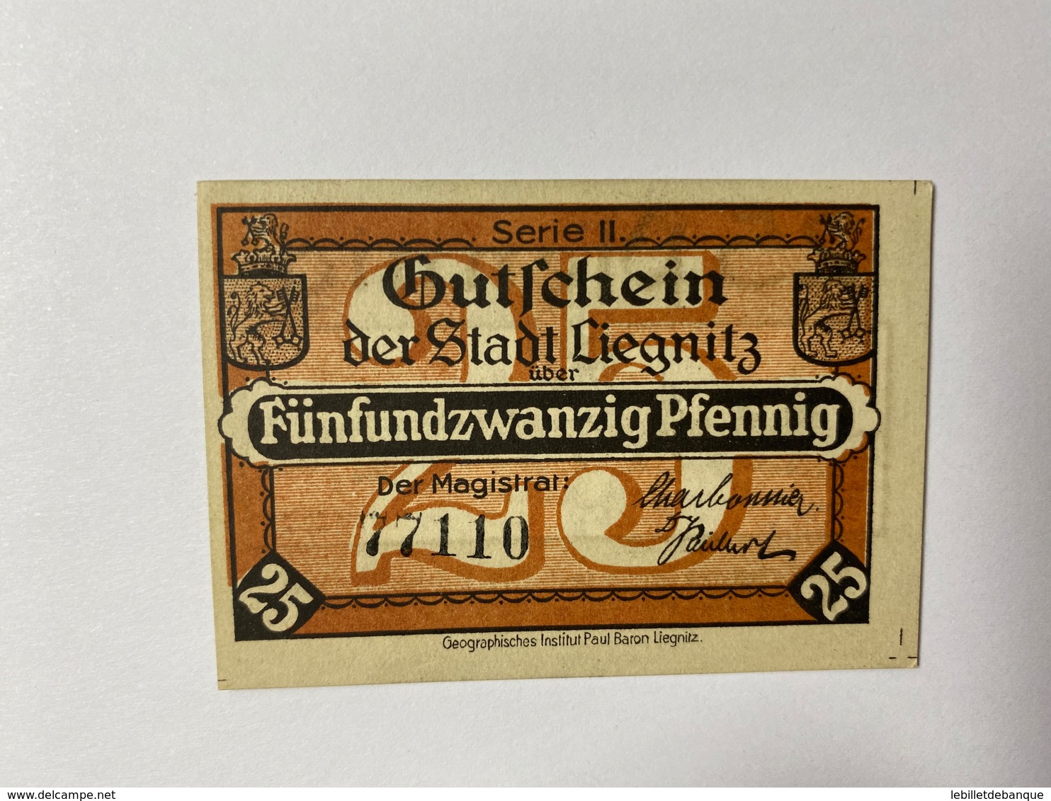 Allemagne Notgeld Liegnitz 25 Pfennig - Sammlungen