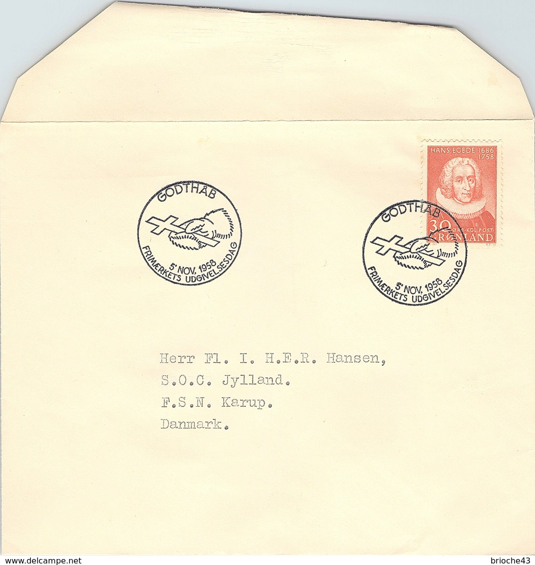 GROENLAND - GRONLAND - COVER GODTHAB 5.11.1958  / 1 - Lettres & Documents