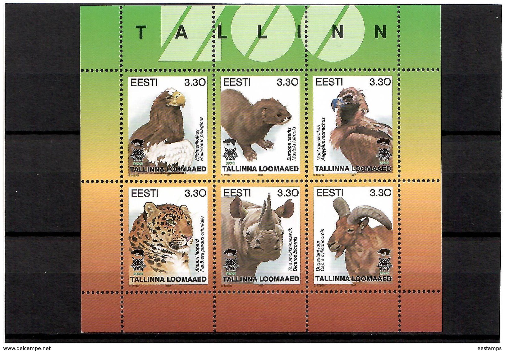 Estonia 1997 . Fauna (Tallinn Zoo-100). S/S Of 6 X 3.30.   Michel # 294-99 KB - Estonia