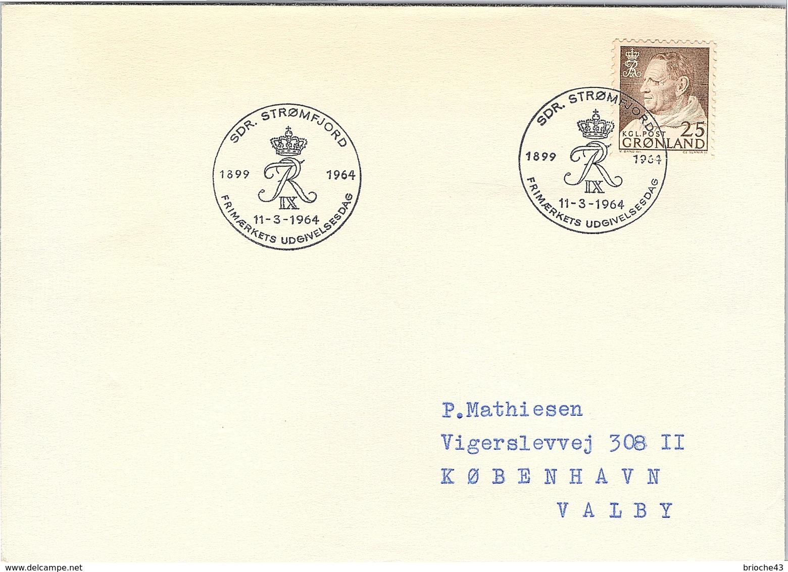 GROENLAND - GRONLAND - COVER 11.3.1964 SDR. STROMFJORD  / 1 - Lettres & Documents