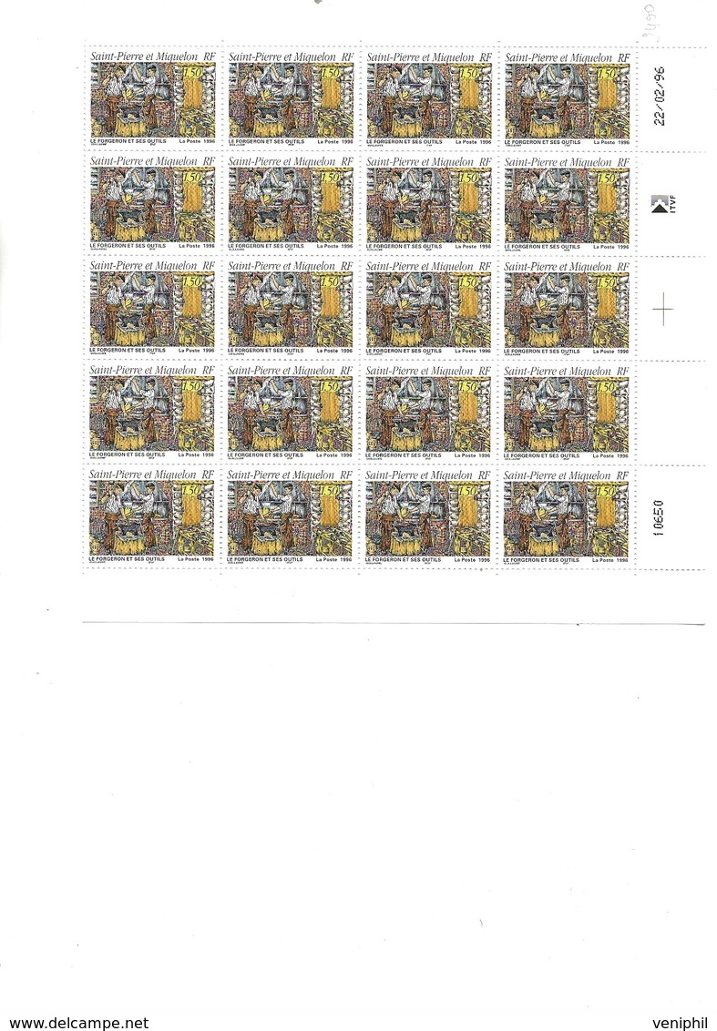 ST PIERRE ET MIQUELON- N° 628 NEUF XX EN BLOC DE 20 - ANNEE 1996 - Unused Stamps
