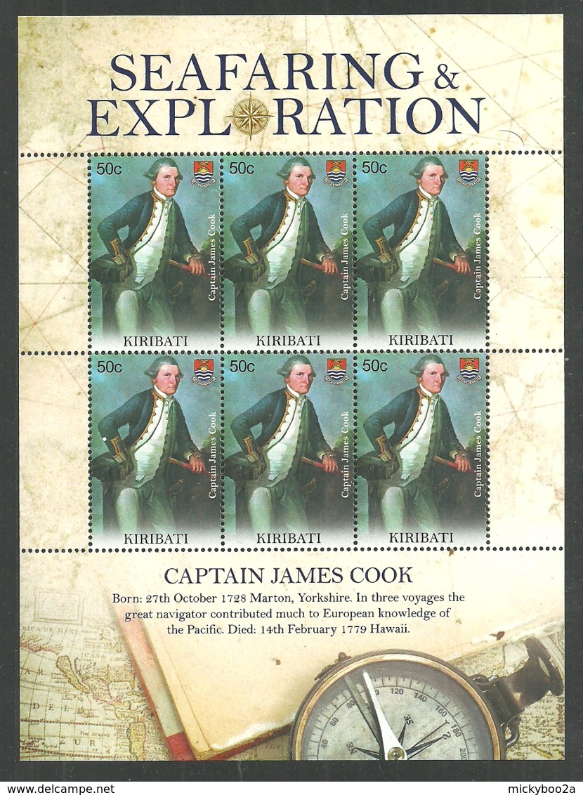 KIRIBATI 2009 SHIPS EXPLORERS CAPTAIN COOK 6 VALUE SHEET MNH - Kiribati (1979-...)