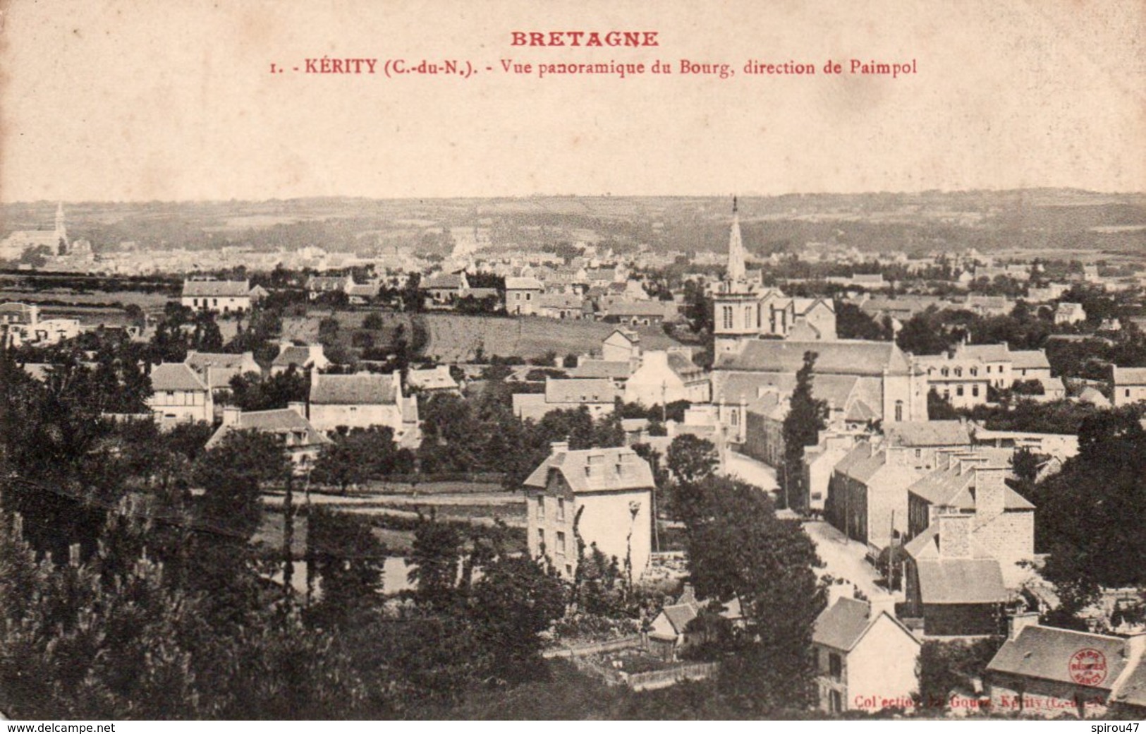 CPA KERITY - VUE PANORAMIQUE DU BOURG - DIRECTION DE PAIMPOL - Autres & Non Classés