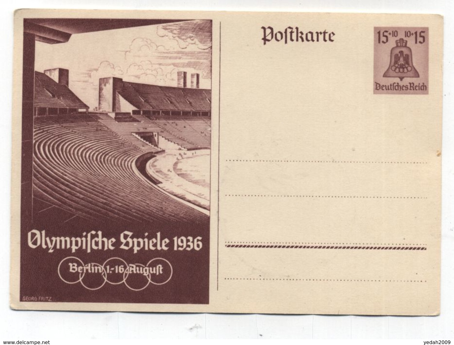 Germany OLYMPIC GAMES BERLIN POSTCARD 1936 - Sommer 1936: Berlin