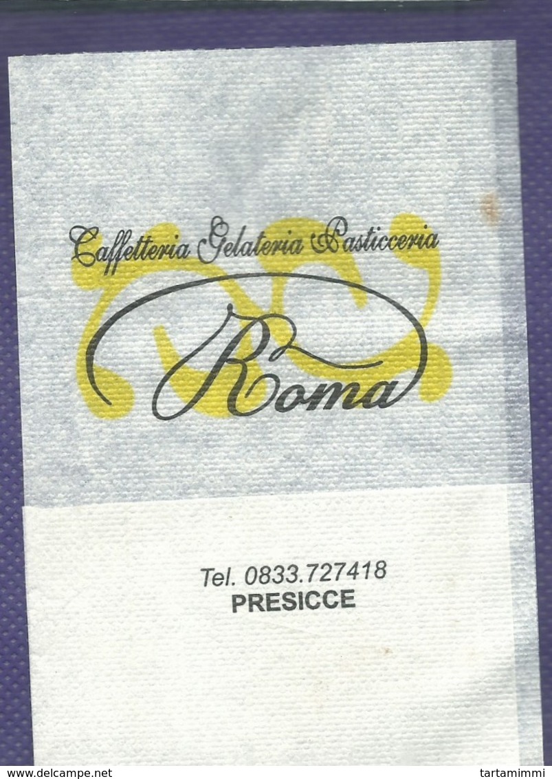 Serviette Papier Paper Napkin Tovagliolino Caffè Bar Caffetteria Gelateria Pasticceria ROMA Precisse Lecce - Serviettes Publicitaires