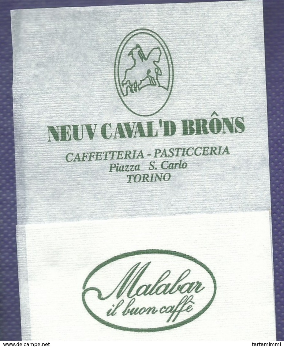 Serviette Papier Paper Napkin Tovagliolino Caffè Bar Caffetteria Pasticceria NEUV CAVAL'D BRONS Torino Malabar - Servilletas Publicitarias