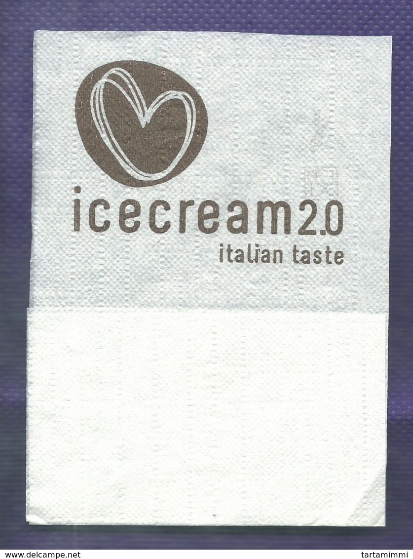 Serviette Papier Paper Napkin Tovagliolino Caffè Bar ICECREAM 2.0 Italian Taste Cuore Stilizzato - Serviettes Publicitaires