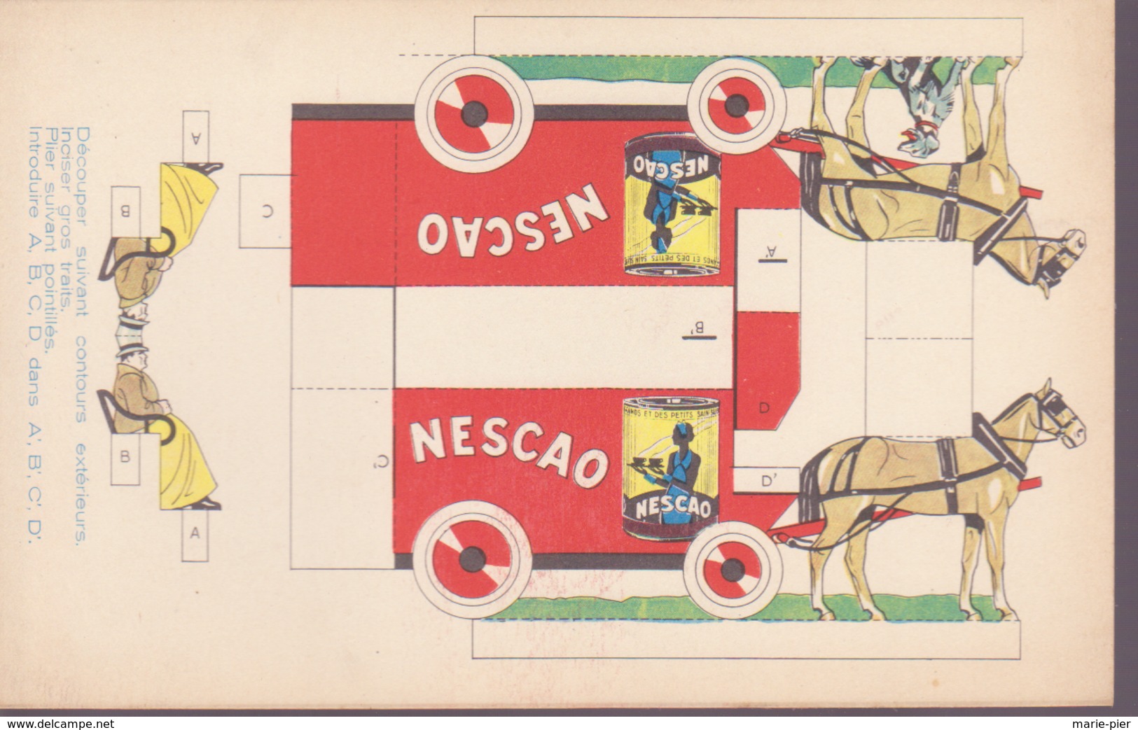 Nestlé : Voiture à Cheval à Découper - Nestlé