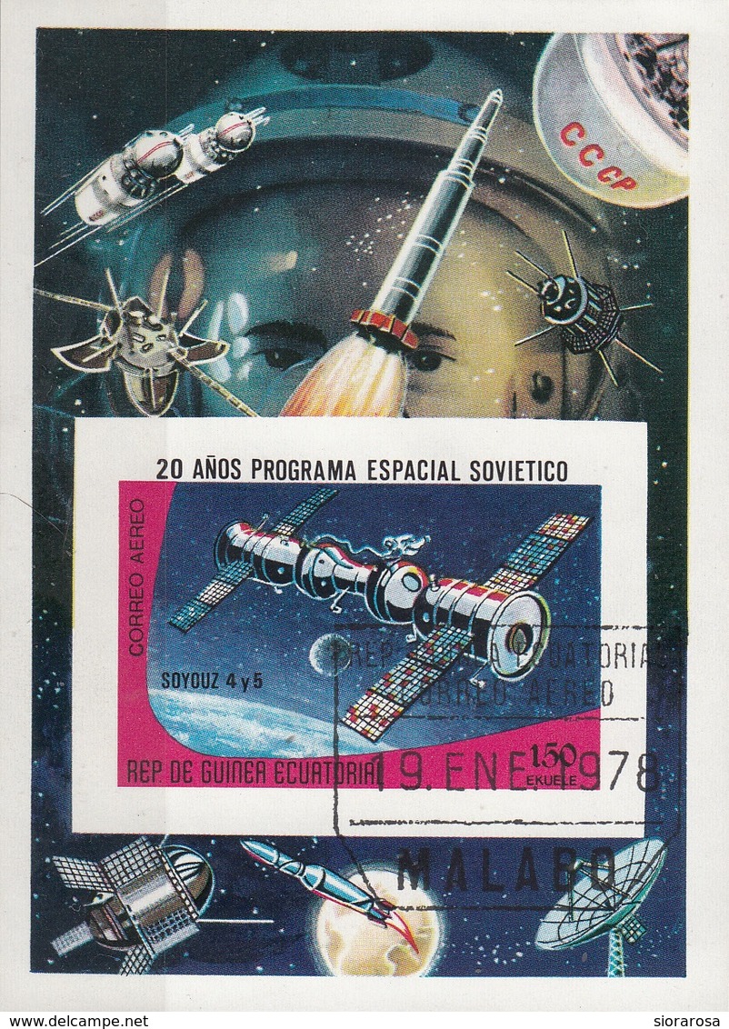 Guinea Equatoriale 1978 Bf. 279B Programma Spaziale Sovietico Space Spazio Sheet Imperf. CTO - Afrika