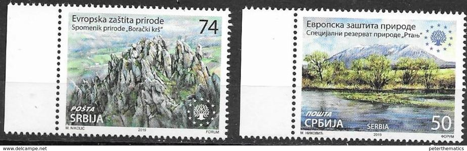 SERBIA, 2019, MNH,EUROPEAN NATURE PROTECTION, PARKS, MOUNTAINS, 2v - Environment & Climate Protection