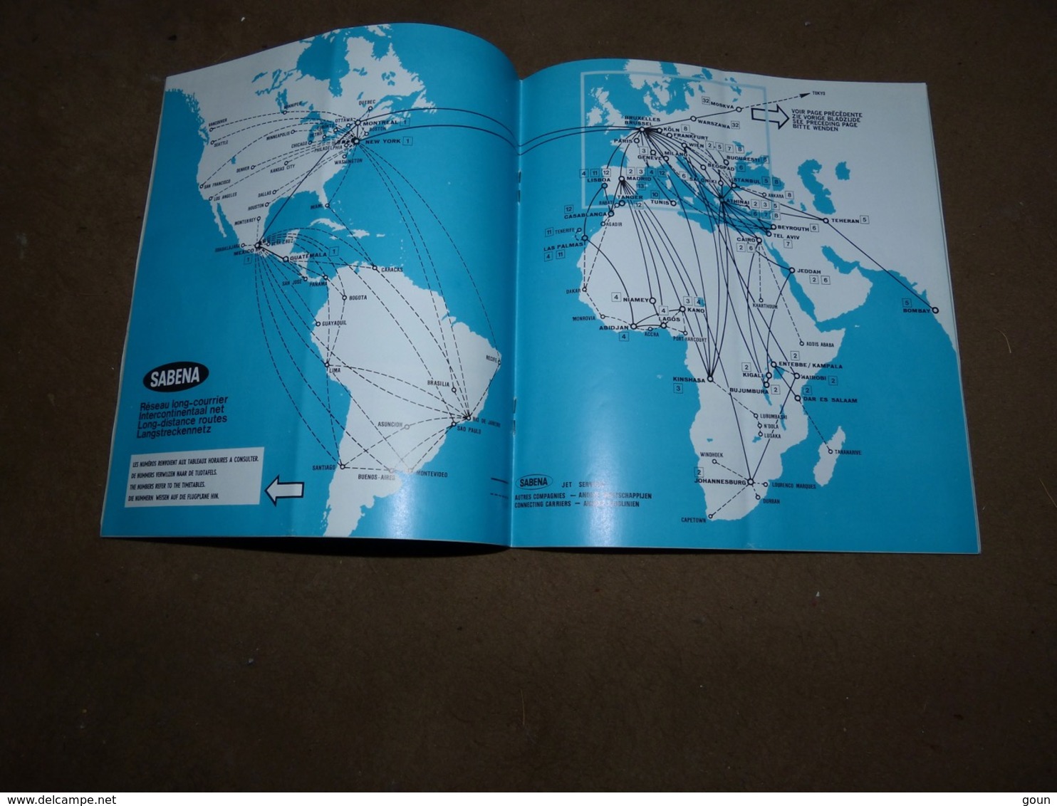 Sabena Timetables And Fares Horaires Et Tarifs 1968 Oiseau Magritte Baitobi Gateway To The Safari Paradise - Monde