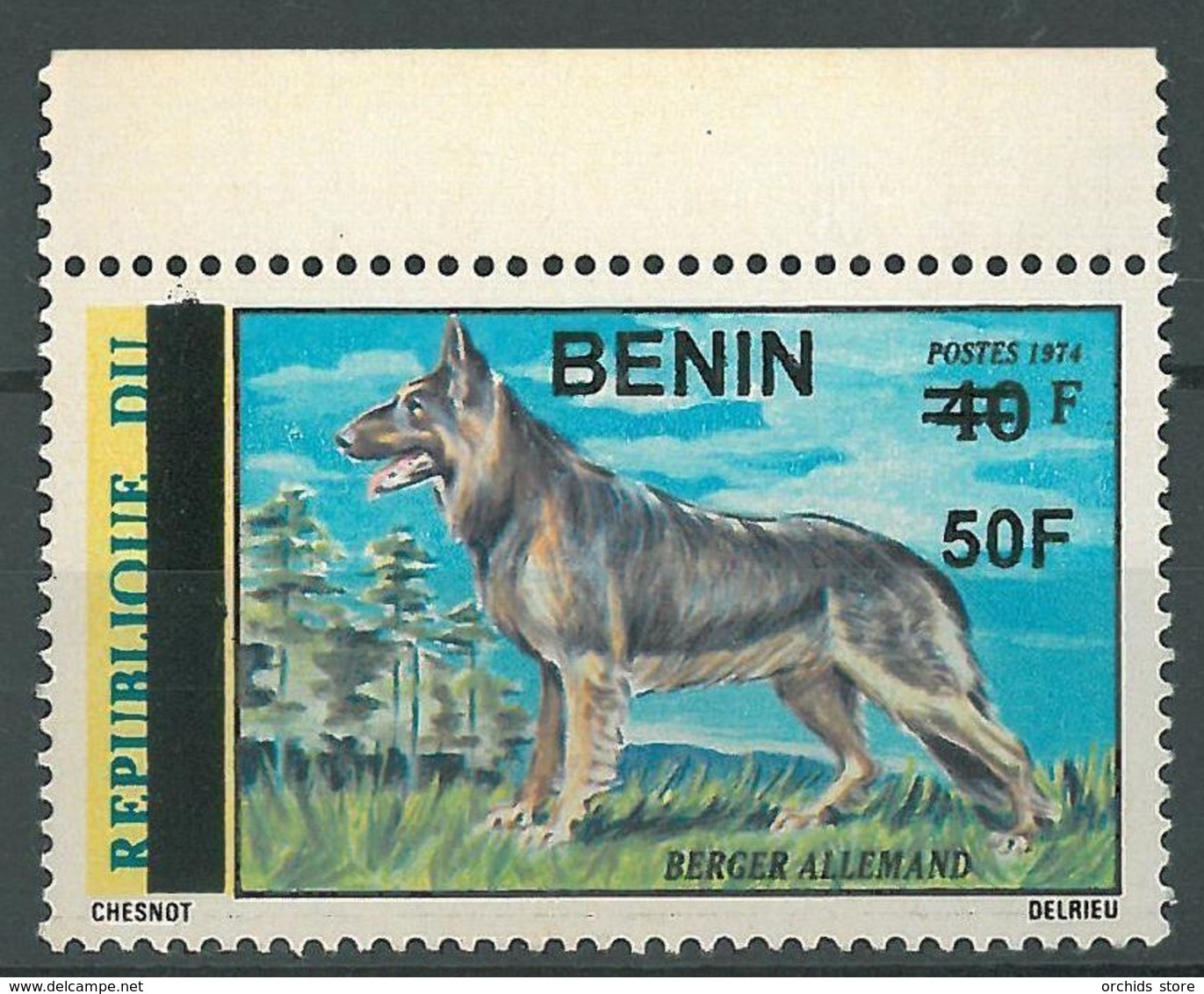 Benin 2009 MNH - German Shepherd Dog Animal Ovptd 50F - Cv 70$ - Benin - Dahomey (1960-...)