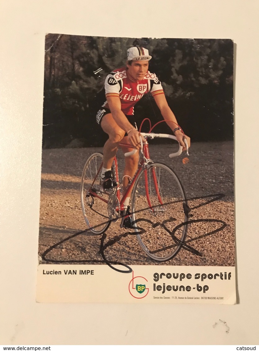 Carte Postale Ancienne Avec Autographe De Lucien VAN IMPE Groupe Sportif Lejeune-bp - Cyclisme