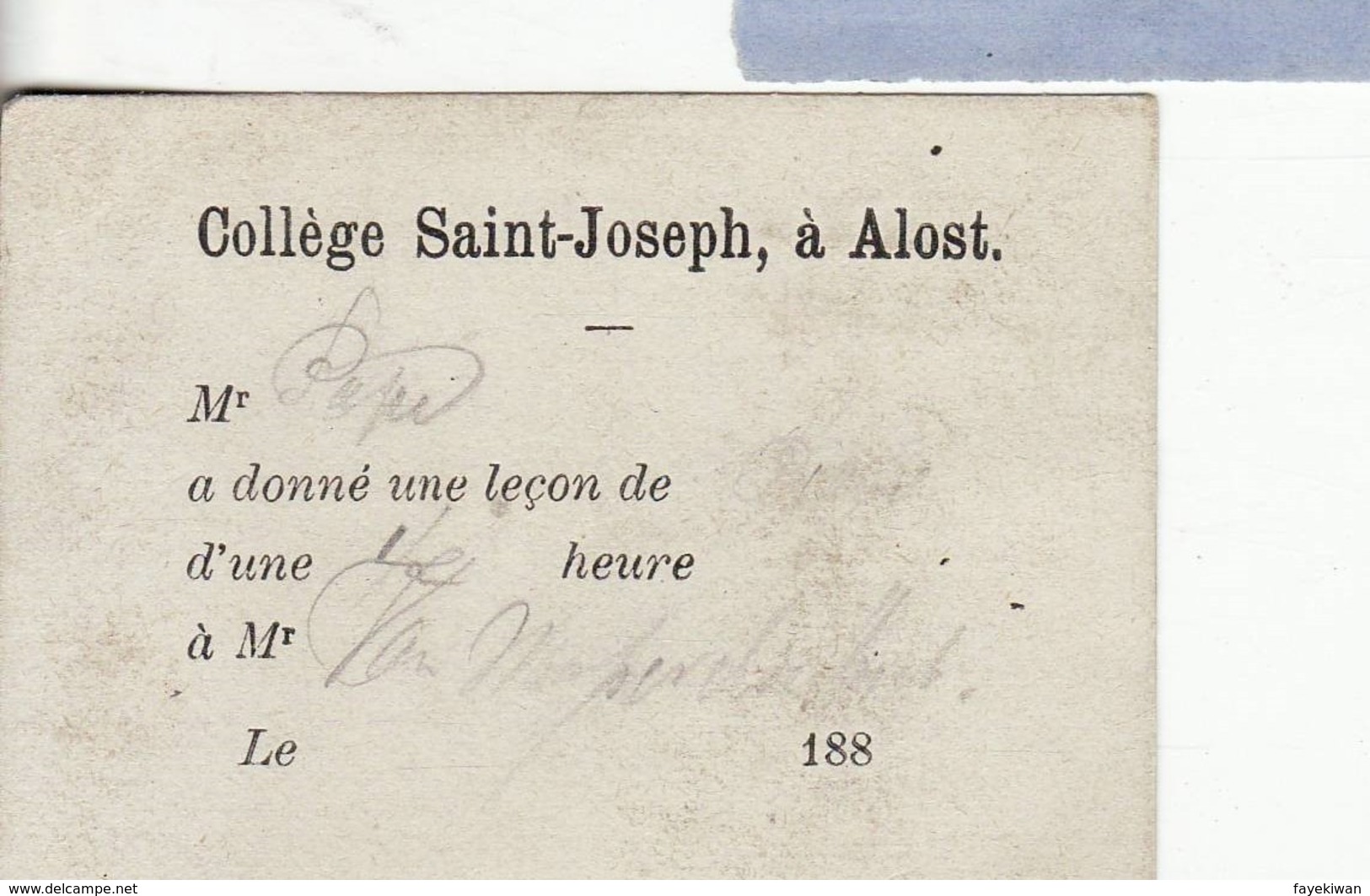 Stadt Aelst " Collège De Jésu- St.joseph College " 1875 - Soirèe Musicale Et Récréative - Programma + Document 188... 2 - Documents Historiques