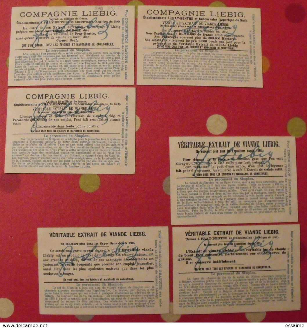 3 Chromo Liebig : Le Percement Du Simplon. 1906. S 870. édition Française. + 3 Gratuites - Liebig