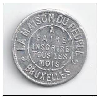 JETON DE RISTOURNE - UN PAIN - BOULANGERIE - LA MAISON DU PEUPLE - BRUXELLES - Monetary / Of Necessity