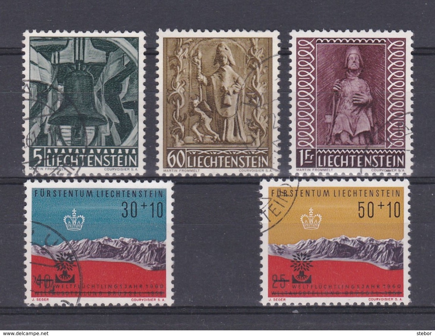 Liechtenstein 1959/60  Nr 350/54 Gest, Zeer Mooi Lot Krt 4844 - Oblitérés