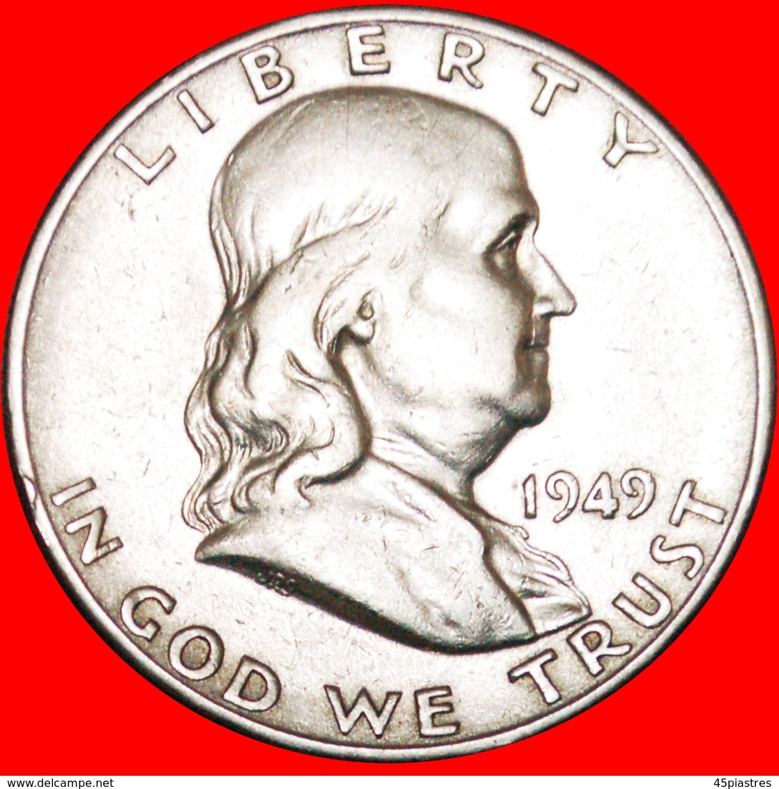 + LIBERTY BELL (1948-1963): USA ★ 1/2 DOLLAR 1949S SILVER FRANKLIN (1706–1790)! LOW START ★ NO RESERVE! - 1948-1963: Franklin