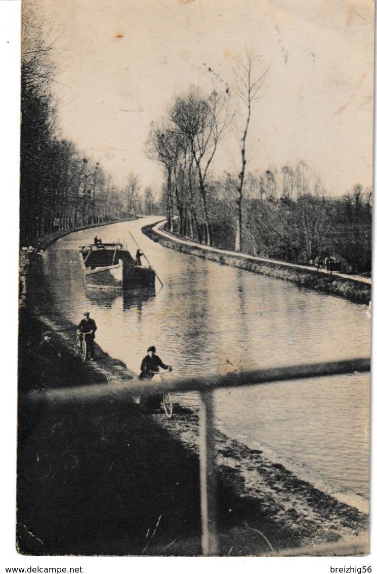 Nièvre FOURCHAMBAULT Carte-photo Canal Péniche - Autres & Non Classés