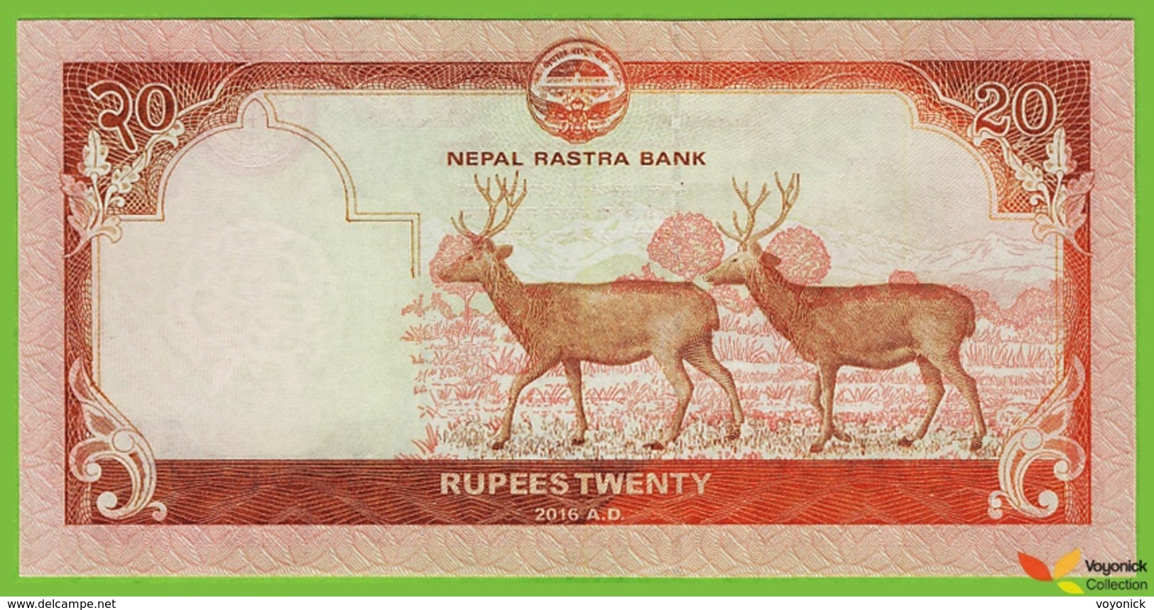 Voyo NEPAL 20 Rupees 2016 P78 B289 ज २६ UNC Mt Everest - Nepal