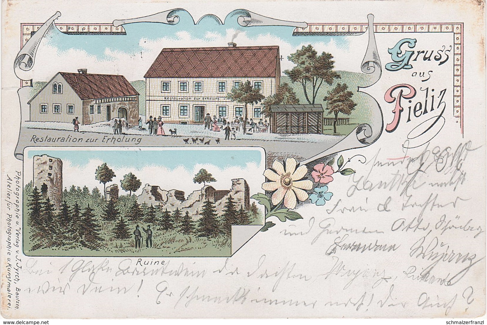 Litho AK Gruß Pielitz Restaurant Zur Erholung A Kubschütz Cosul Großkunitz Schönberg Mehltheuer Döhlen Rachlau Bautzen - Kubschütz