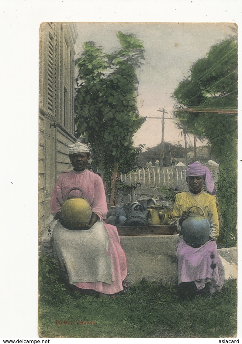 Pottery Vendors Poterie Dominica Hand Colored - Dominique