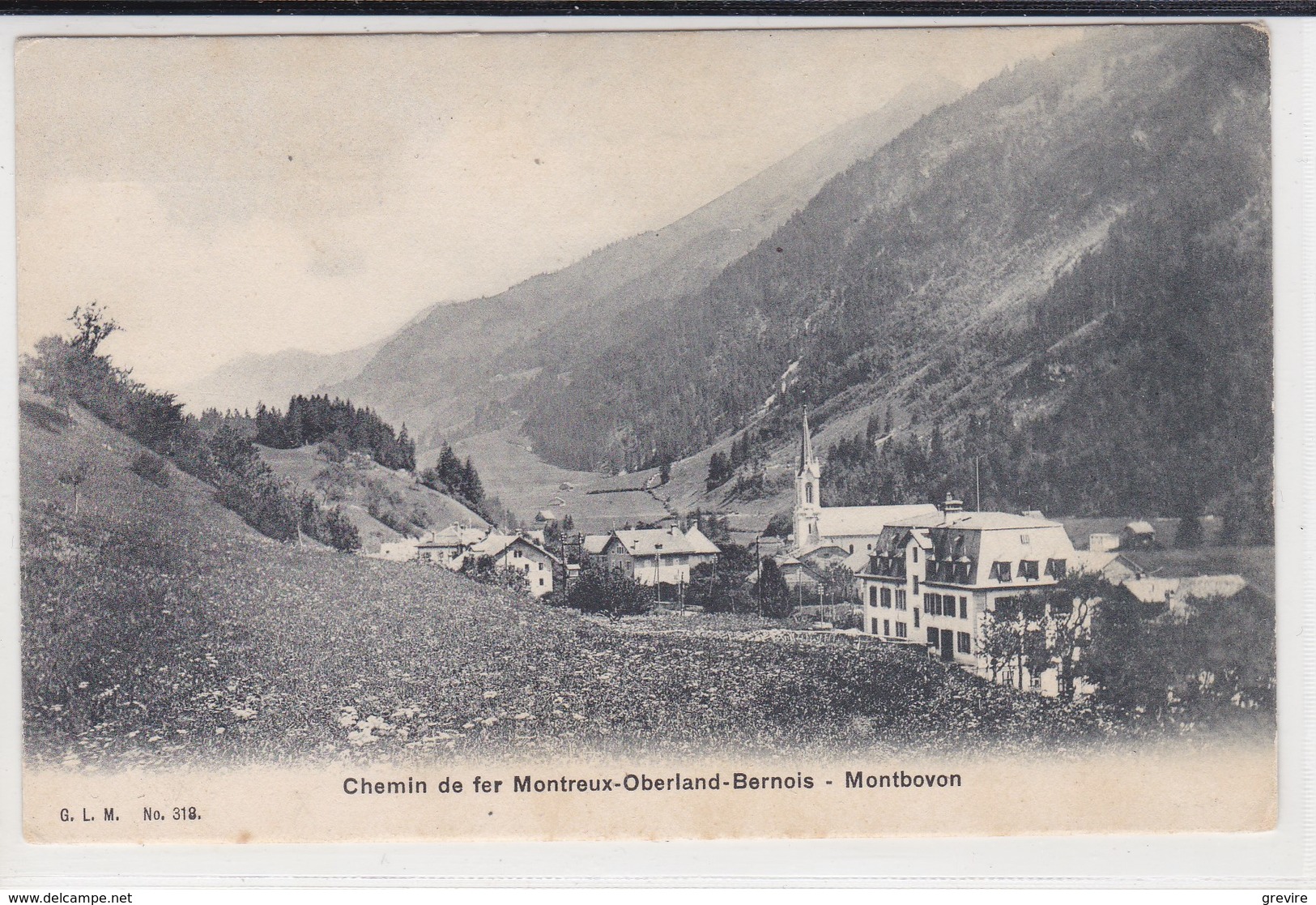 Montbovon, Chemin De Fer M.O.B.  Hôtel De La Gare - Montbovon