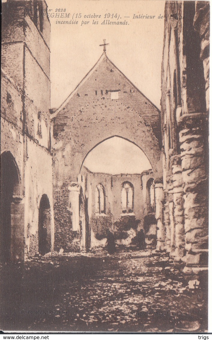 Eppeghem (15 Octobre 1914) - Intérieur De L'Église Incendiée Par Les Allemands - Zemst