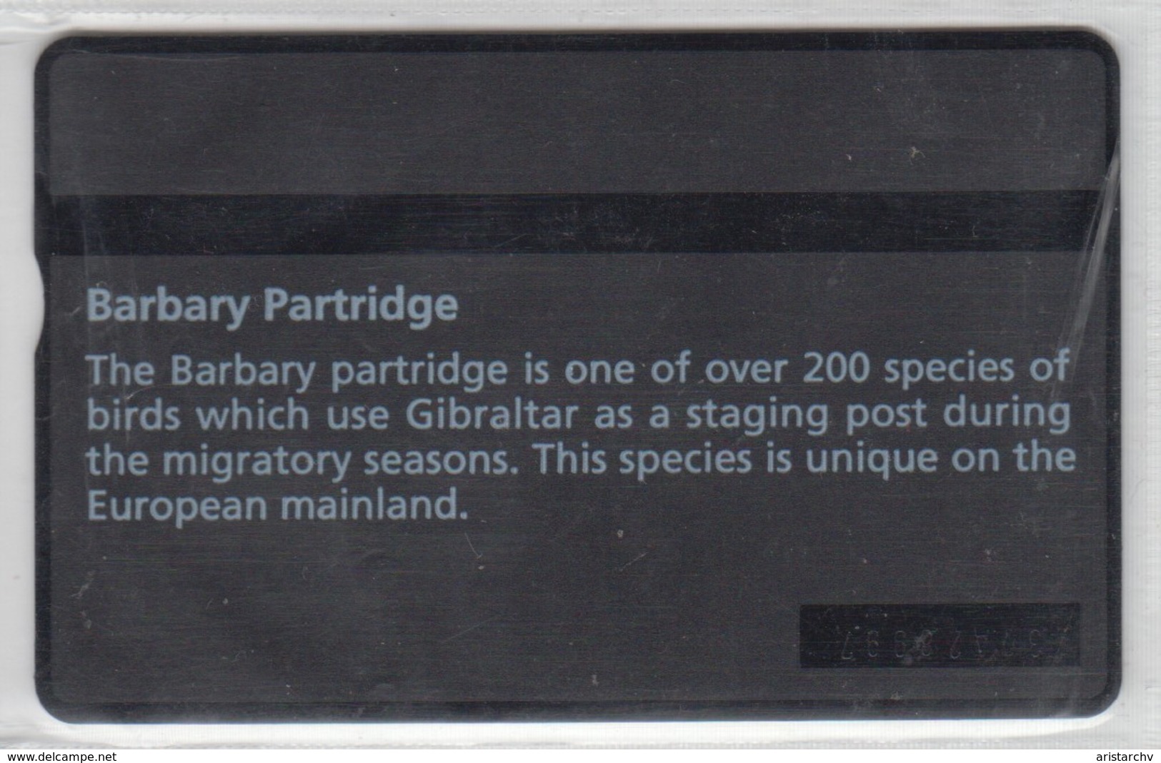 GIBRALTAR 1992 BIRD BARBARY PARTRIDGE - Galline & Gallinaceo