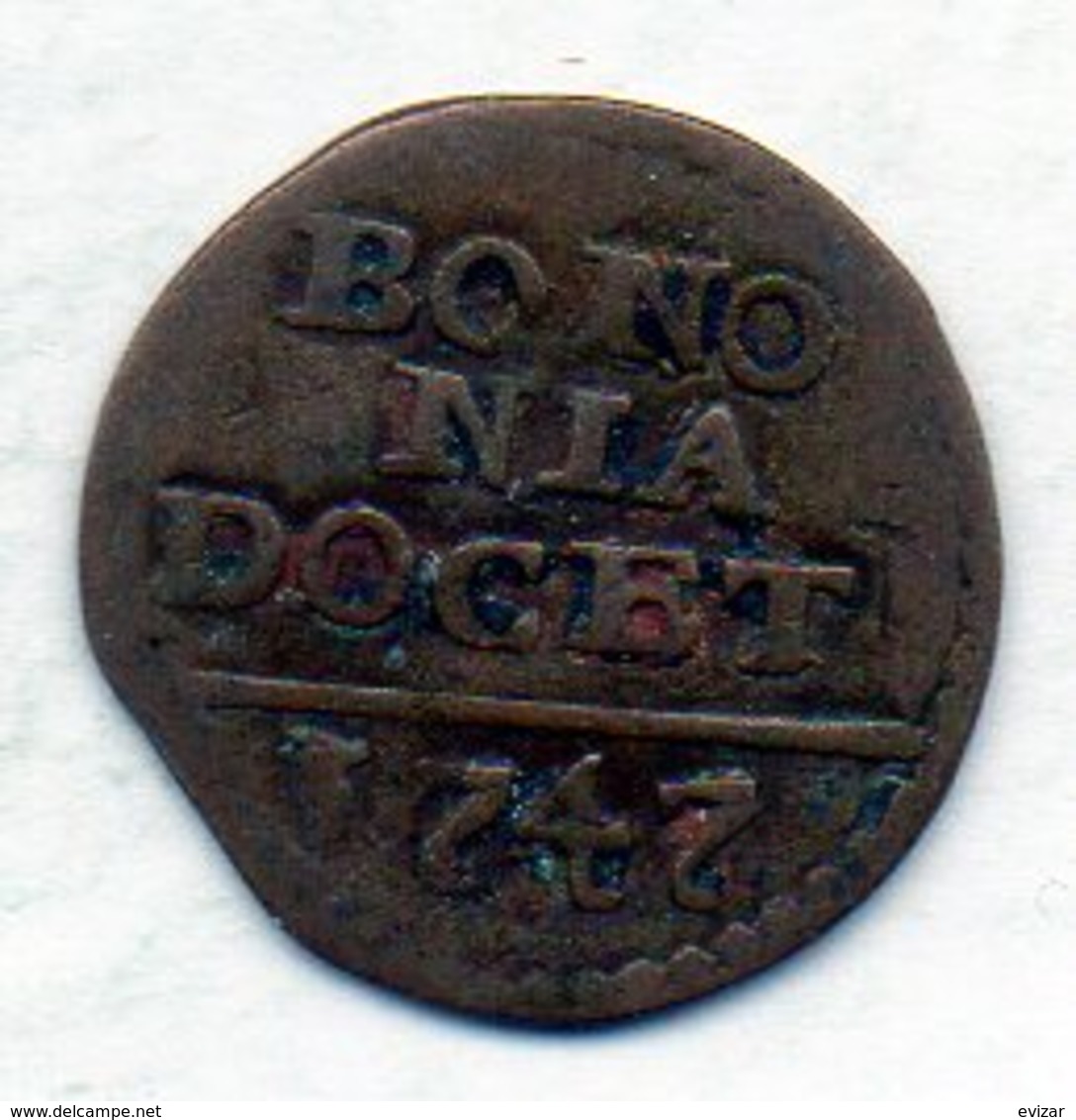 ITALΙAN STATES - BOLOGNA (PAPAL STATE), 1 Quattrino, Copper, Year 1747, KM #C1 - Altri & Non Classificati