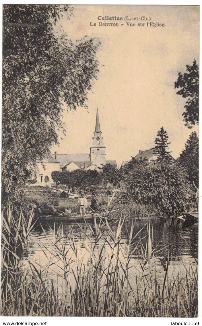 CELLETTES LOIR ET CHER : LE BEUVRON VUE SUR L'EGLISE - Circulé Vers PARIS Mme GUIDICELLI - Autres & Non Classés