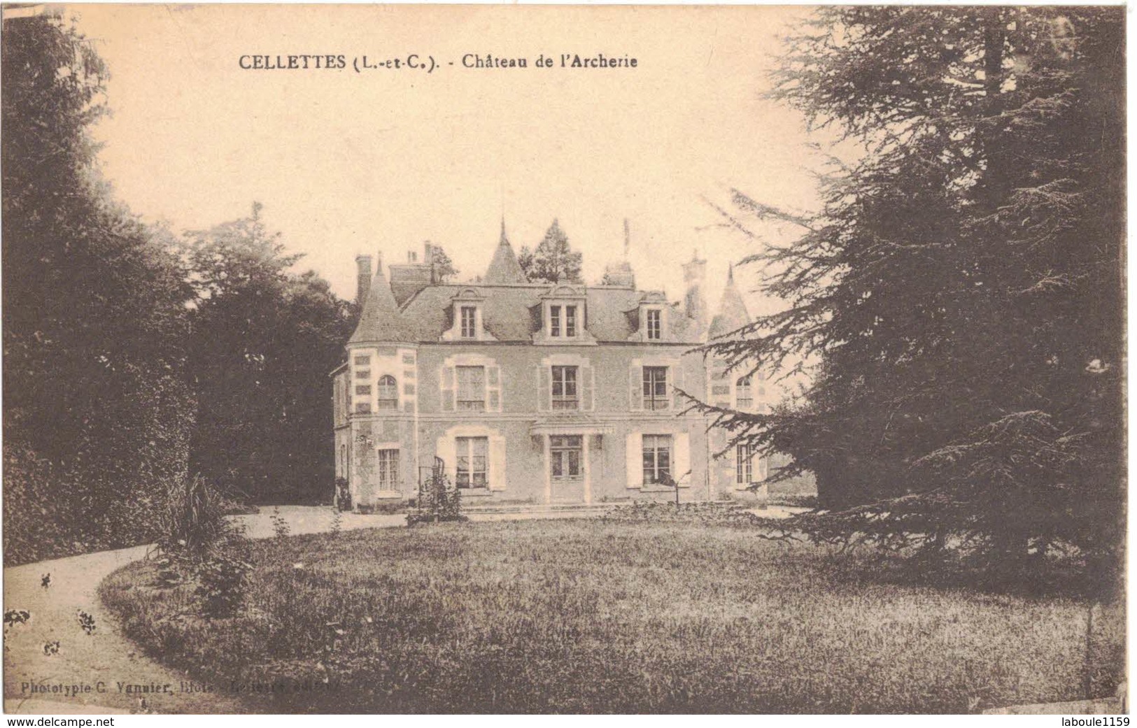 CELLETTES LOIR ET CHER : CHÂTEAU DE L'ARCHERIE - Circulé Vers PARIS Mme CABU - Autres & Non Classés